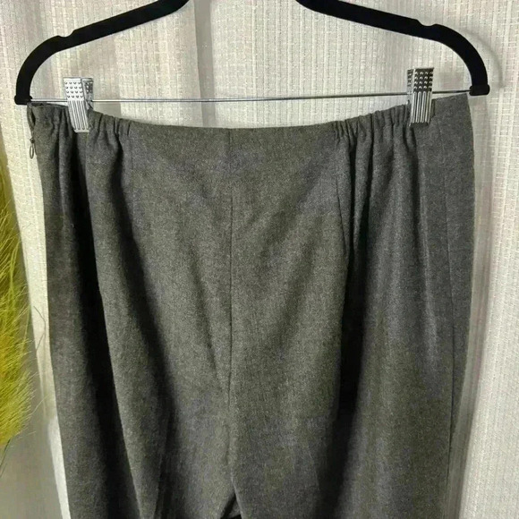 Talbots Women’s 12W Gray Wool Trousers Side Zip Wide Leg Made In Italy Pants - Picture 5 of 13